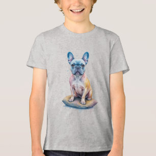 French Bulldog Colorful and Artistic Tri-Blend Shirt