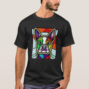 French Bulldog - Colorful Stained Glass Pop Art Pr T-Shirt
