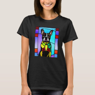 French Bulldog - Colorful Stained Glass Pop Art Pr T-Shirt