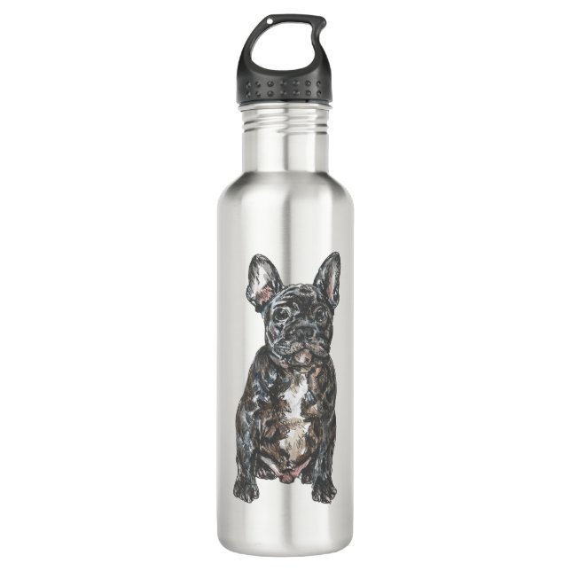 french bulldog colour 710 ml water bottle (Front)