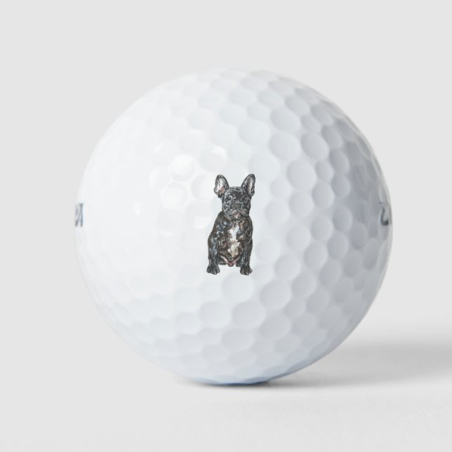 french bulldog colour golf balls (Front)