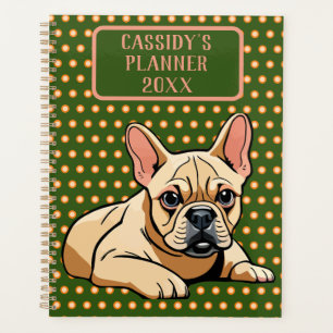 French bulldog colourful modern planner