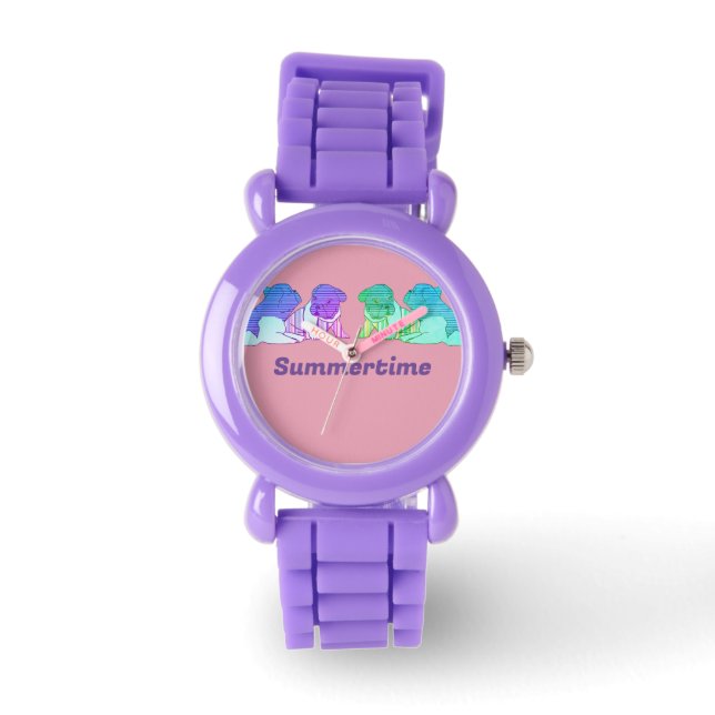 French Bulldog Comic Neon French Bulldog Watch (Front)