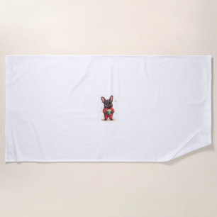 French Bulldog Cosy Cocoa dog Beach Towel