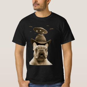 French Bulldog Cowboy UFO T-Shirt