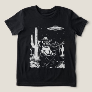 French Bulldog Cowboy UFO Tri-Blend Shirt