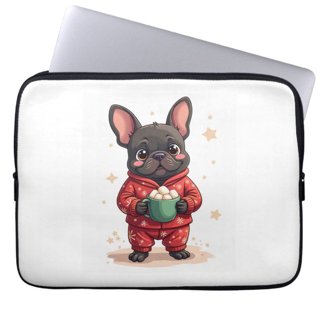 French Bulldog Cozy Cocoa Laptop Sleeve (Front)