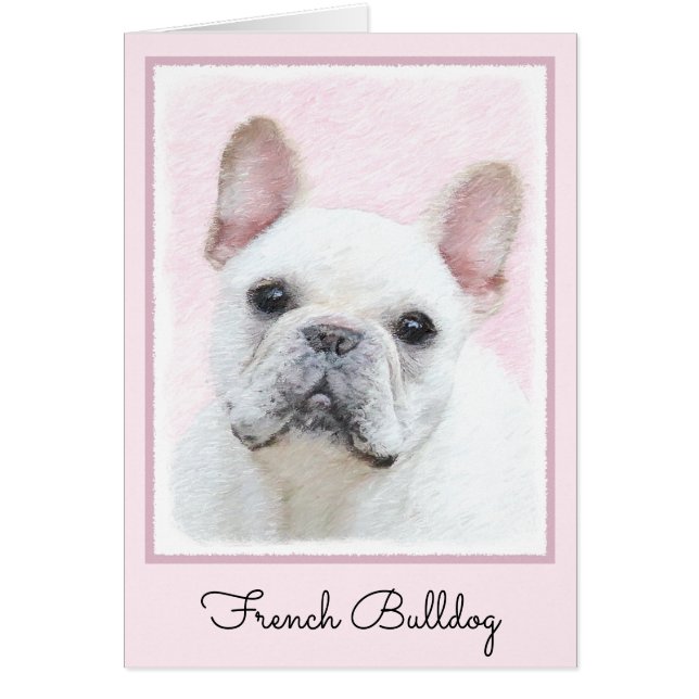French Bulldog (Cream/White) Painting - Dog Art (Front)