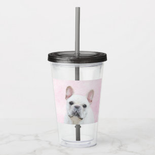French Bulldog (Cream/White) Painting - Dog Art Acrylic Tumbler