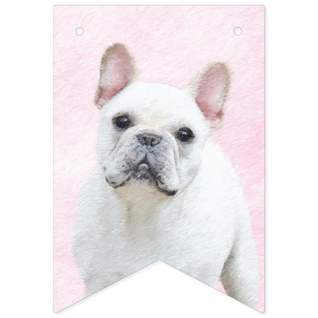 French Bulldog (Cream/White) Painting - Dog Art Bunting (First Flag)