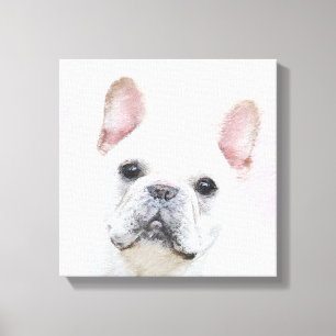 French Bulldog (Cream/White) Painting - Dog Art Canvas Print