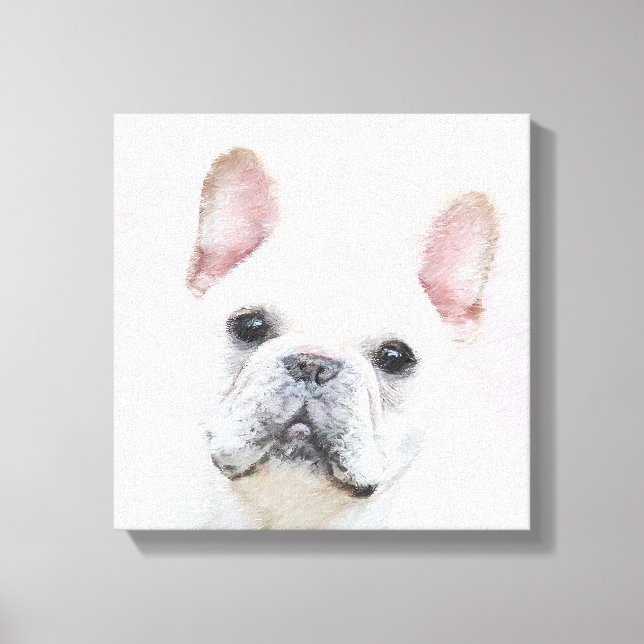 French Bulldog (Cream/White) Painting - Dog Art Canvas Print (Front)