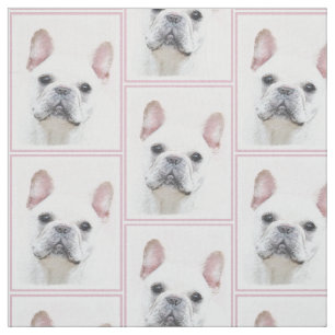 French Bulldog (Cream/White) Painting - Dog Art Fabric