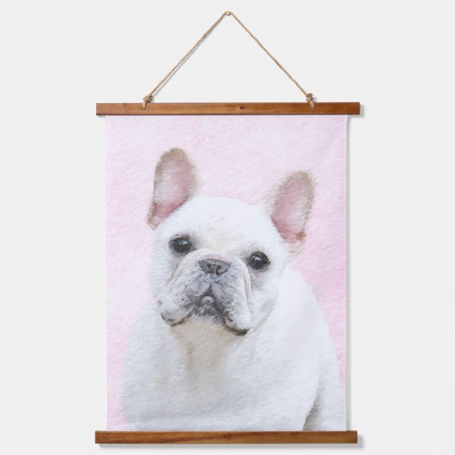 French Bulldog (Cream/White) Painting - Dog Art Hanging Tapestry (Front)