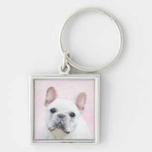 French Bulldog (Cream/White) Painting - Dog Art Key Ring
