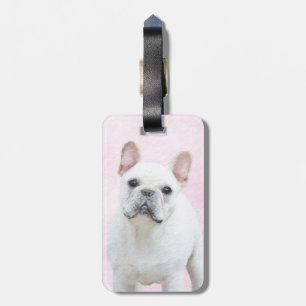 French Bulldog (Cream/White) Painting - Dog Art Luggage Tag