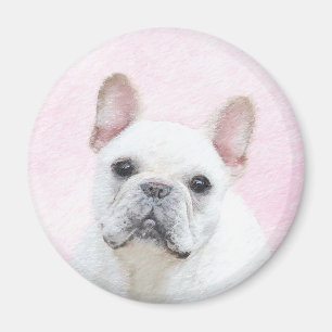 French Bulldog (Cream/White) Painting - Dog Art Magnet