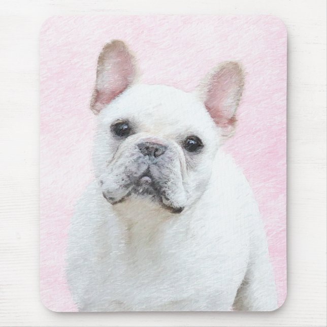 French Bulldog (Cream/White) Painting - Dog Art Mouse Mat (Front)