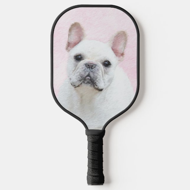 French Bulldog (Cream/White) Painting - Dog Art Pickleball Paddle (Front)