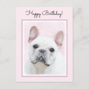 French Bulldog (Cream/White) Painting - Dog Art Postcard