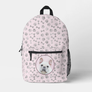 French Bulldog (Cream/White) Painting - Dog Art Printed Backpack