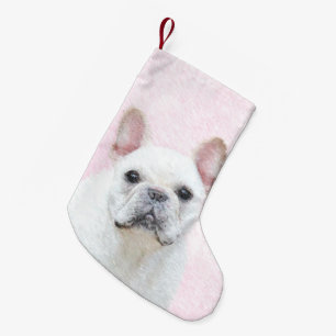 French Bulldog (Cream/White) Painting - Dog Art Small Christmas Stocking
