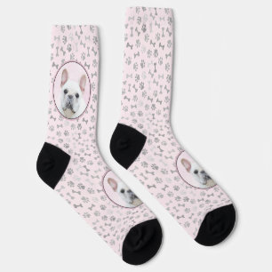 French Bulldog (Cream/White) Painting - Dog Art Socks