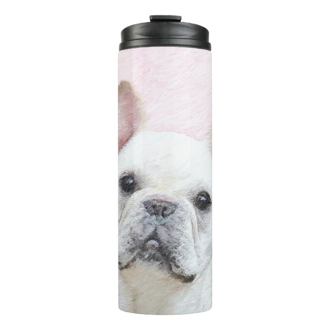 French Bulldog (Cream/White) Painting - Dog Art Thermal Tumbler (Front)