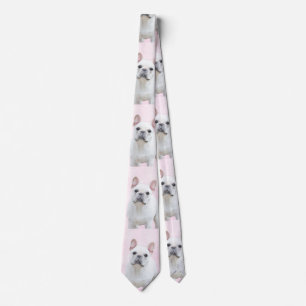 French Bulldog (Cream/White) Painting - Dog Art Tie