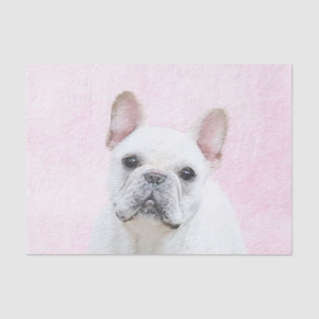 French Bulldog (Cream/White) Painting - Dog Art Tissue Paper (Front)