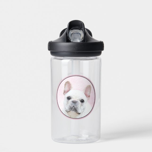 French Bulldog (Cream/White) Painting - Dog Art Water Bottle (Front)