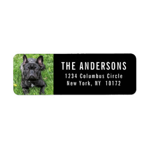 French Bulldog Custom Black Return Address