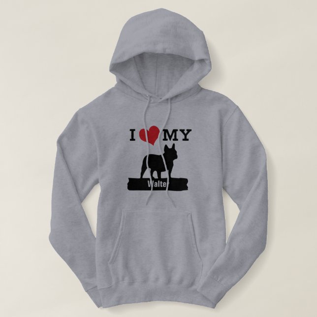 French Bulldog Custom Name Hoodie (Design Front)