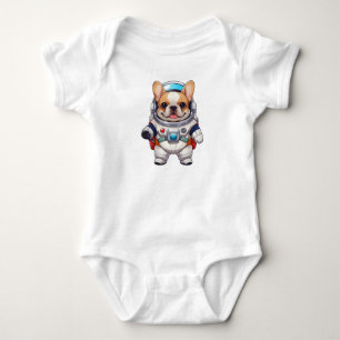French Bulldog cute Astronaut Baby Bodysuit