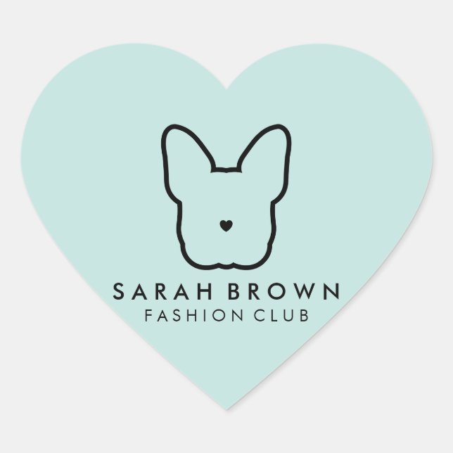 French Bulldog Cute Face Heart Sticker (Front)