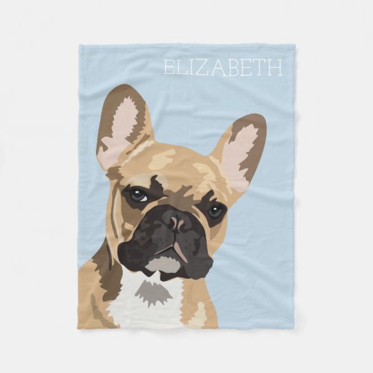 French Bulldog Cute Frenchie Name Fleece Blanket Zazzle.co.uk