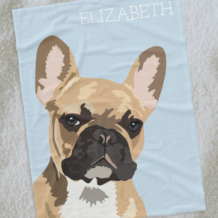 French Bulldog Cute Frenchie Name Fleece Blanket