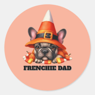 French Bulldog Cute Halloween Candy Costume Classic Round Sticker