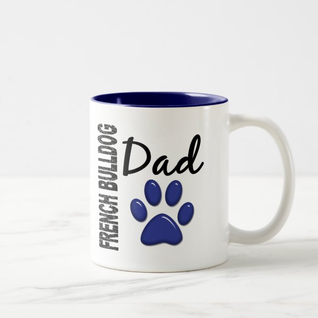 French Bulldog Dad 2 Two-Tone Coffee Mug (Right)