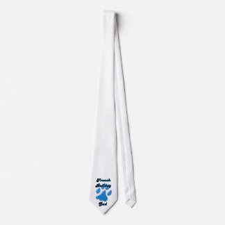 French Bulldog Dad Blue Pawprint Tie