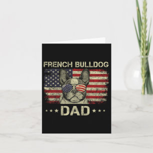 French Bulldog Dad Dog Lovers American Flag 4th Of Card