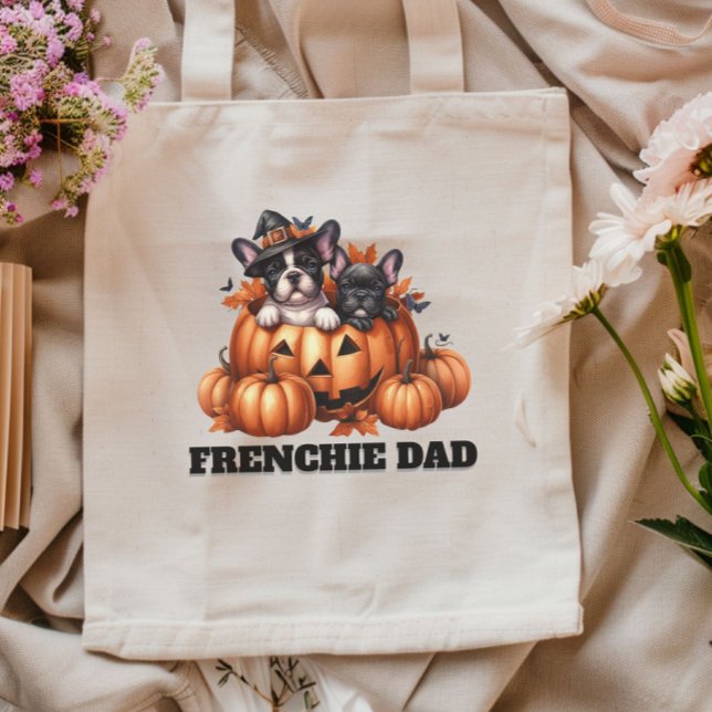 French Bulldog Dad Halloween Pumpkins Tote Bag (Creator Uploaded)