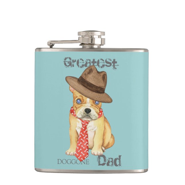 French Bulldog Dad Hip Flask (Front)