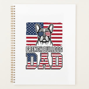 French Bulldog Dad Patriotic Vintage Planner