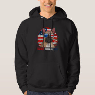 French Bulldog Dad Retro American Flag Patriotic S Hoodie