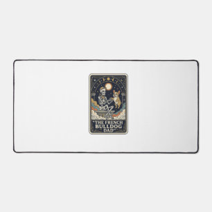 French Bulldog Dad Vintage Skeleton Tarot Shirt_1 Desk Mat