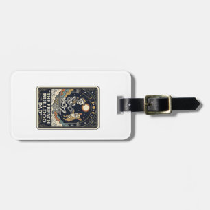 French Bulldog Dad Vintage Skeleton Tarot Shirt_1 Luggage Tag