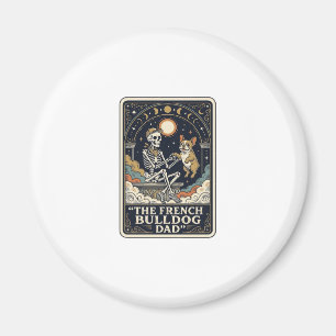 French Bulldog Dad Vintage Skeleton Tarot Shirt_1 Magnet