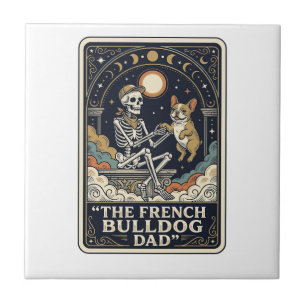 French Bulldog Dad Vintage Skeleton Tarot Shirt_1 Tile