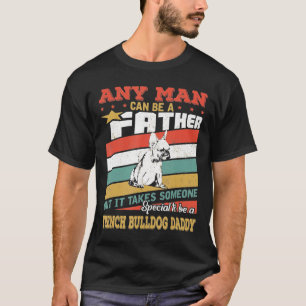 French Bulldog Daddy Fathers Day Vintage Retro T-Shirt